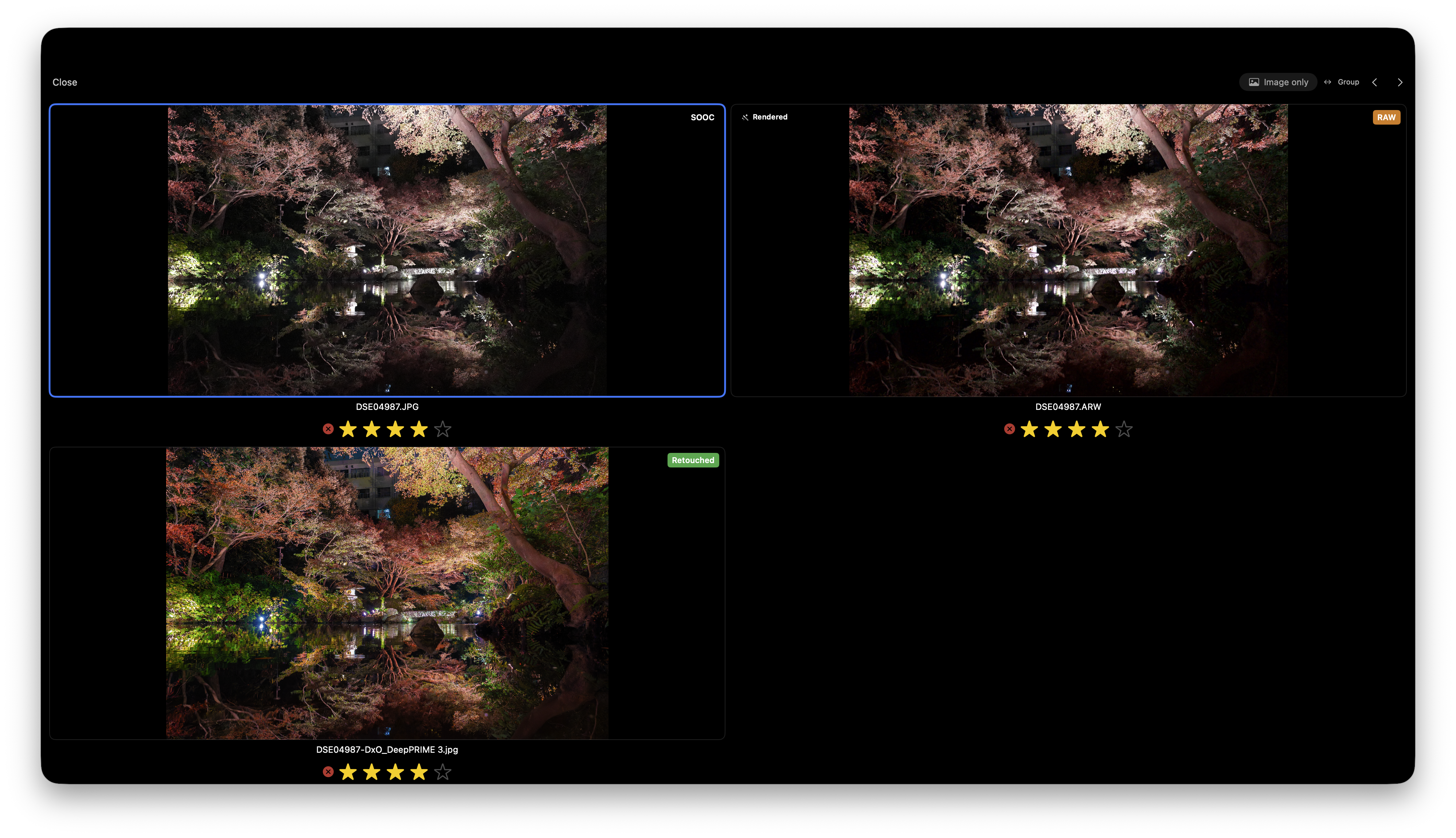 Compare view