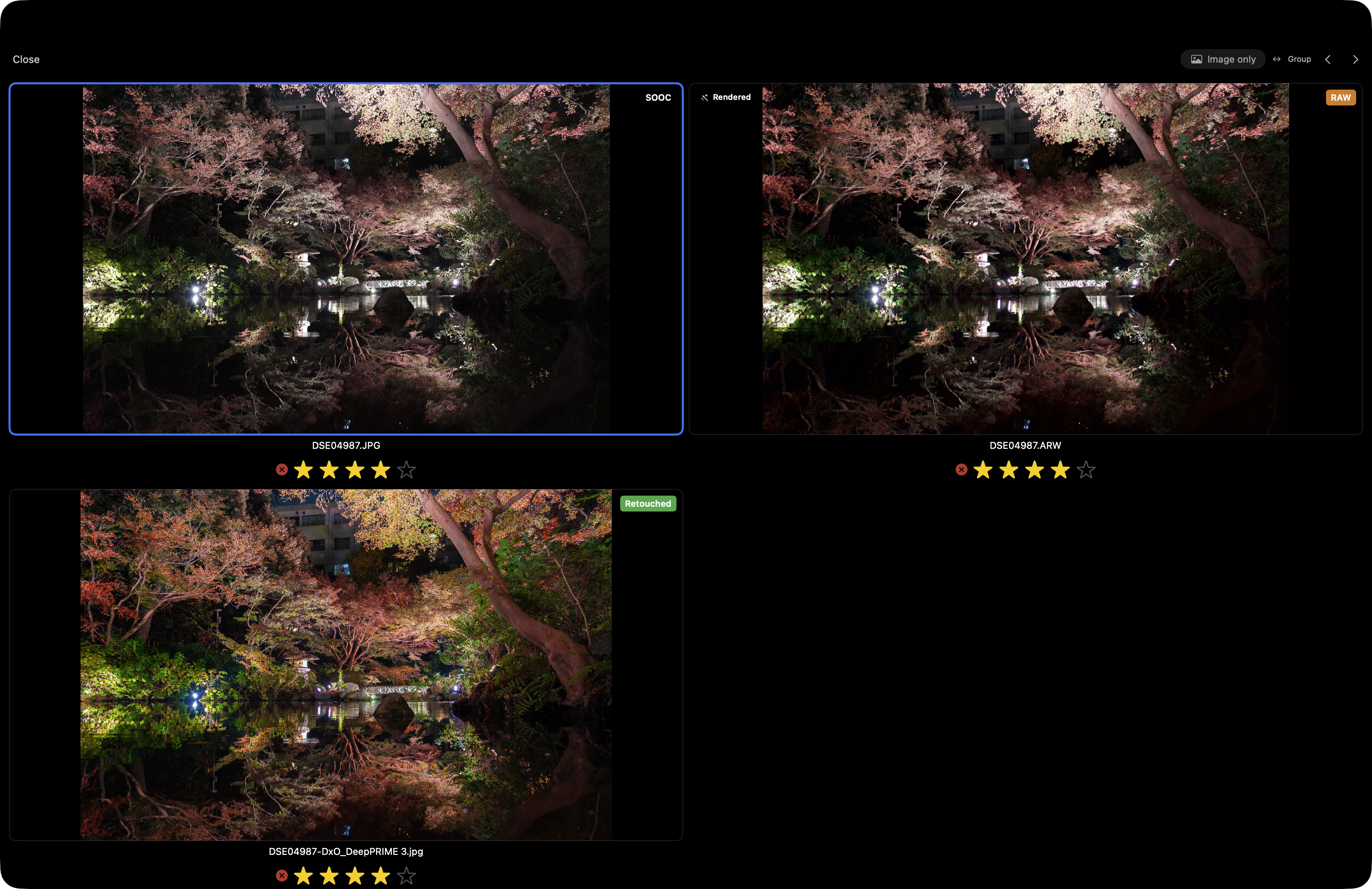 Three types comparison